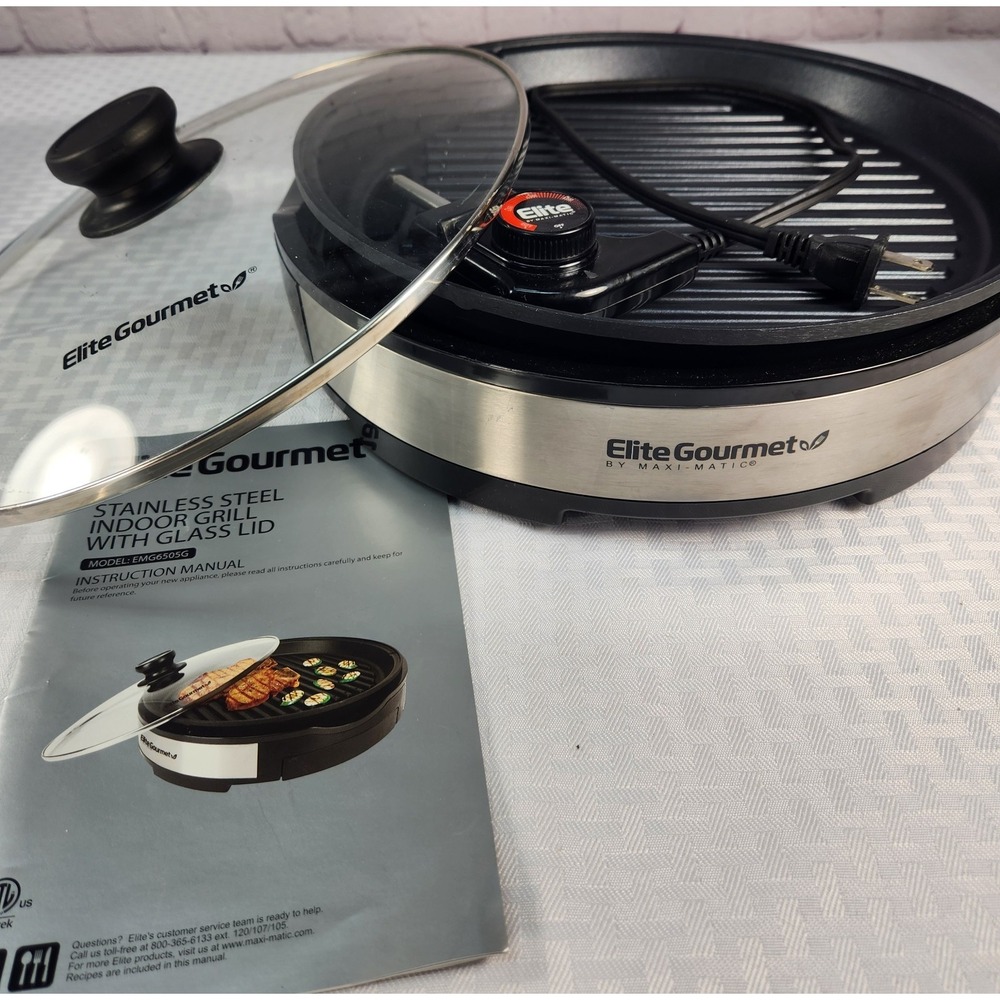 Elite Gourmet Electric Indoor Smokeless BBQ Grill Excellent Condition